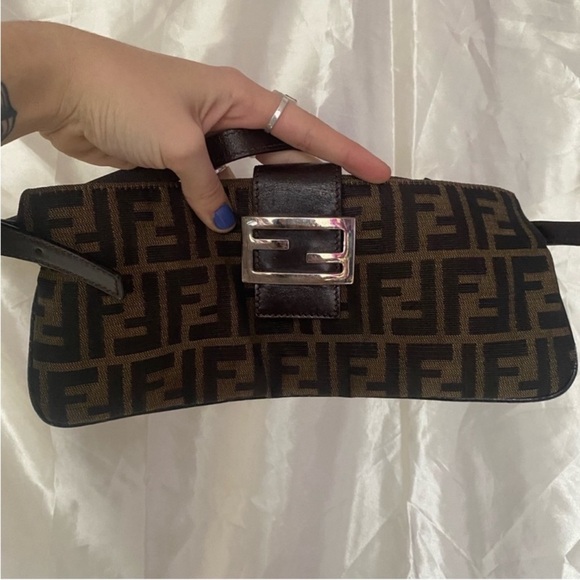 Vintage Fendi Mini Baguette Zucca Shoulder Bag - Picture 3 of 16